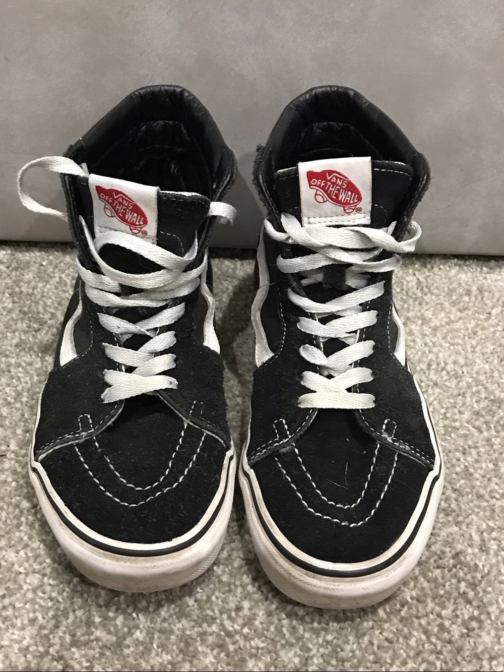 Vans Kids Black and White High-Top Skate Sneakers